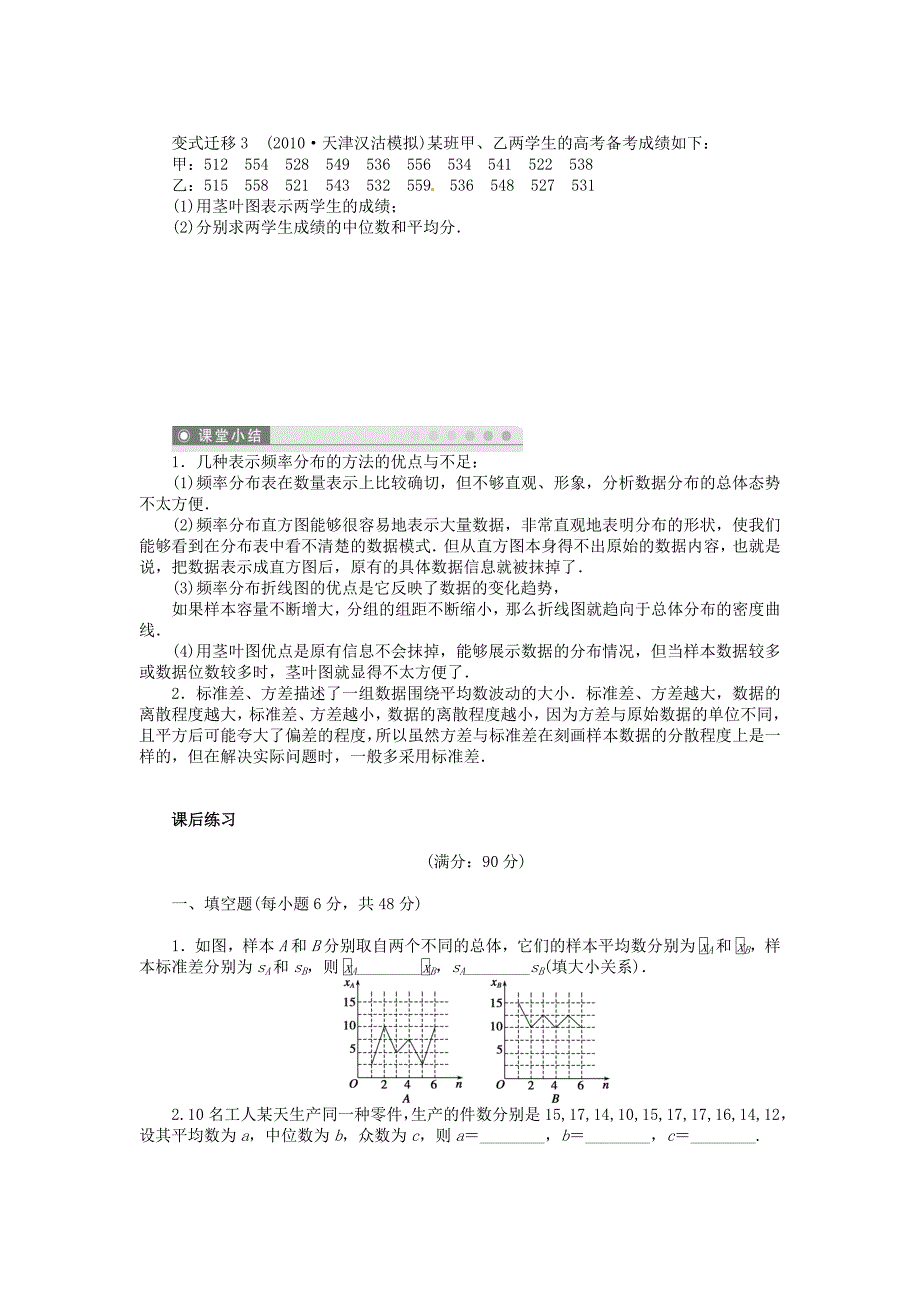 届高考数学轮复习名师首选《总体分布及特征数的估计》_第4页