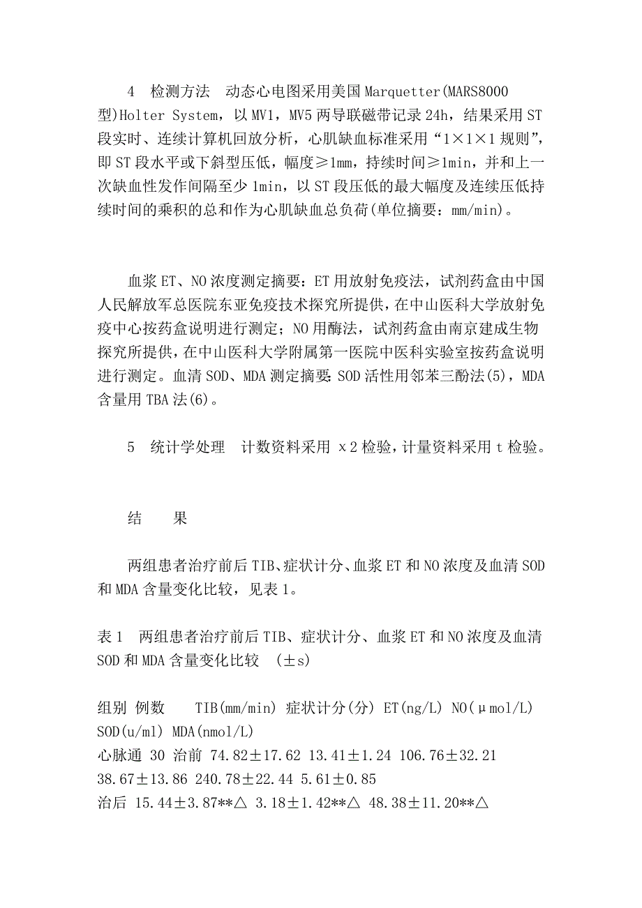 浅交心脉通胶囊对冠芥蒂患者心肌缺血总负荷影响及其功..._第4页