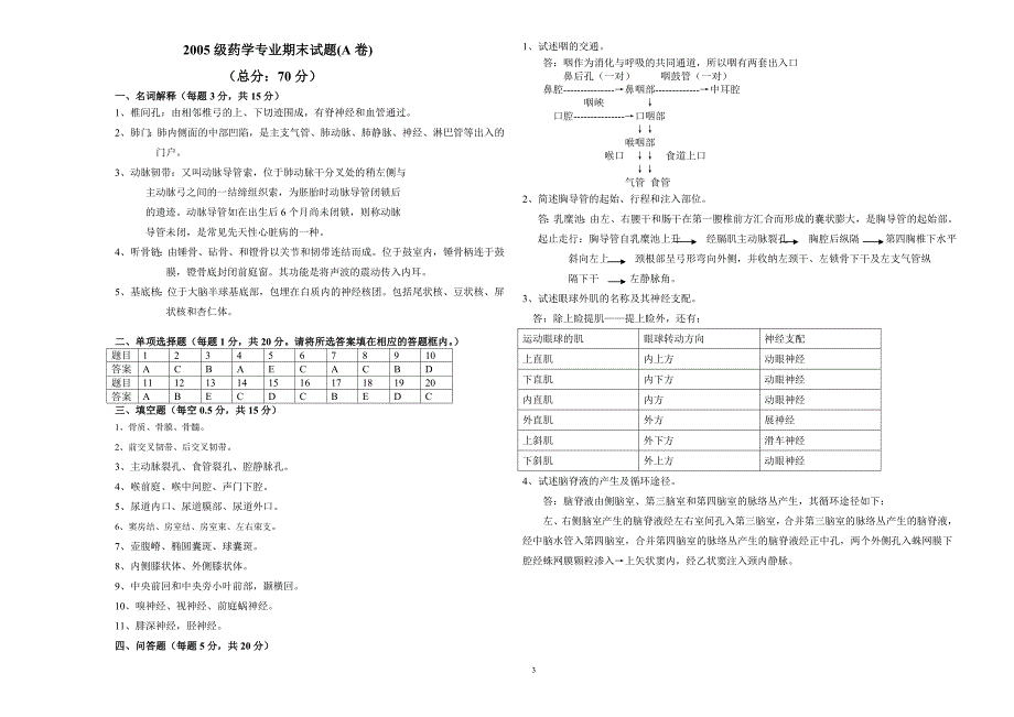 药学专业期末试题(A卷)_第3页