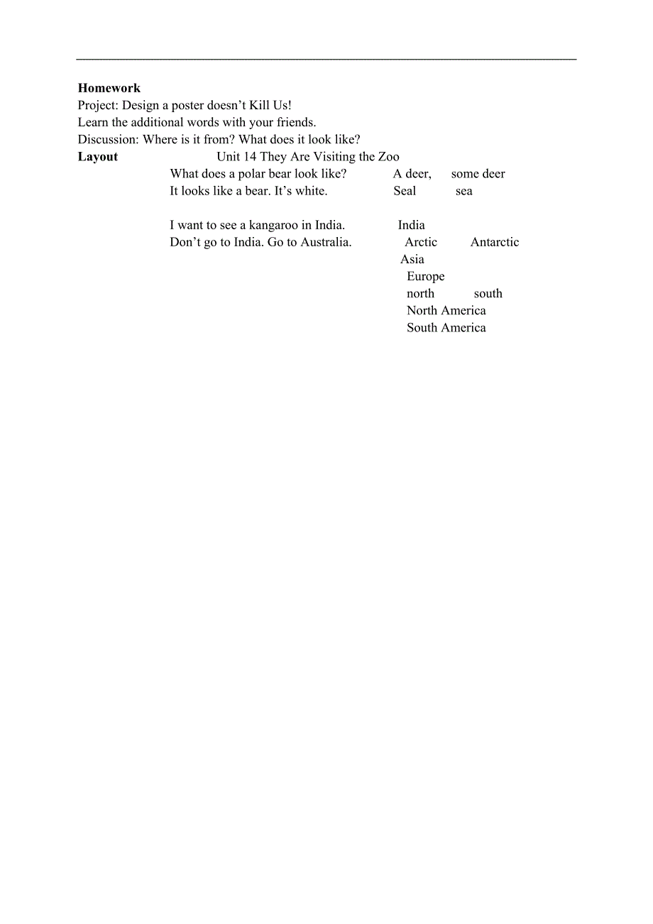 （广州版）五年级英语上册教案 Module 5 Unit 14(8)_第3页