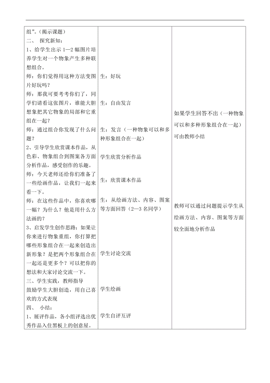 （冀教版）四年级美术上册教案 物象重组_第2页