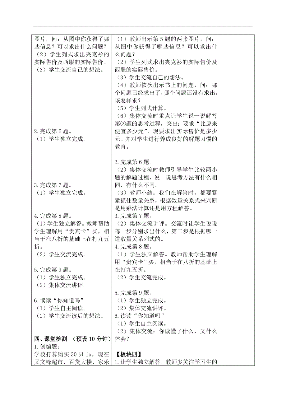 （苏教版）六年级数学下册教案 有关打折的实际问题练习_第2页