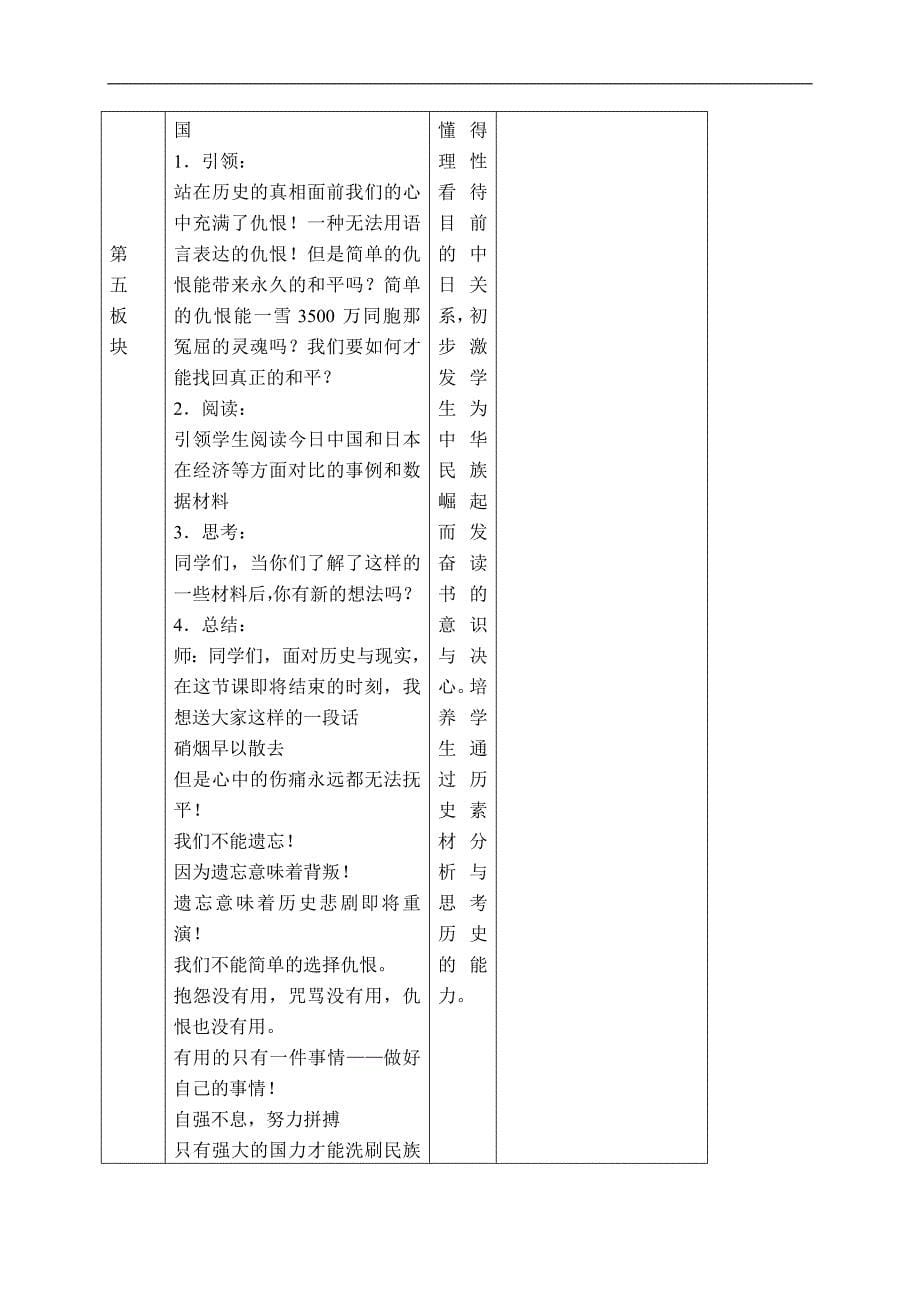 （浙教版）五年级品德与社会下册教案 悲愤的吼声 4_第5页