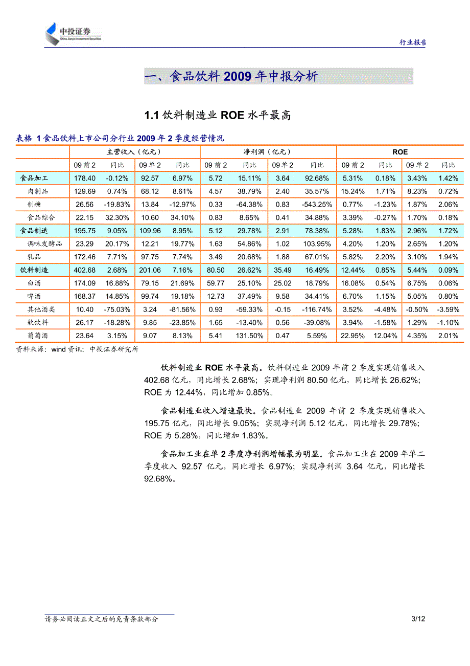 食品饮料2009年月报(第九期)_第3页