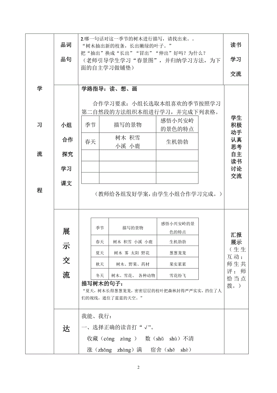 《美丽的小兴安岭》导学案新案(1)_第2页