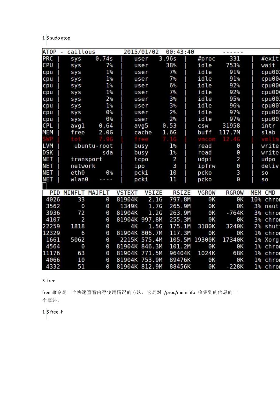 Linux下查看内存使用情况方法 总结_第2页