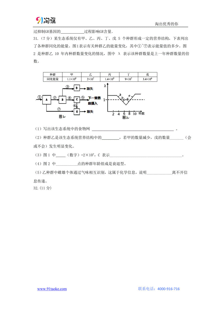 【生物】河北省唐山市丰南二中2015届高三考前冲刺理科综合g_第4页