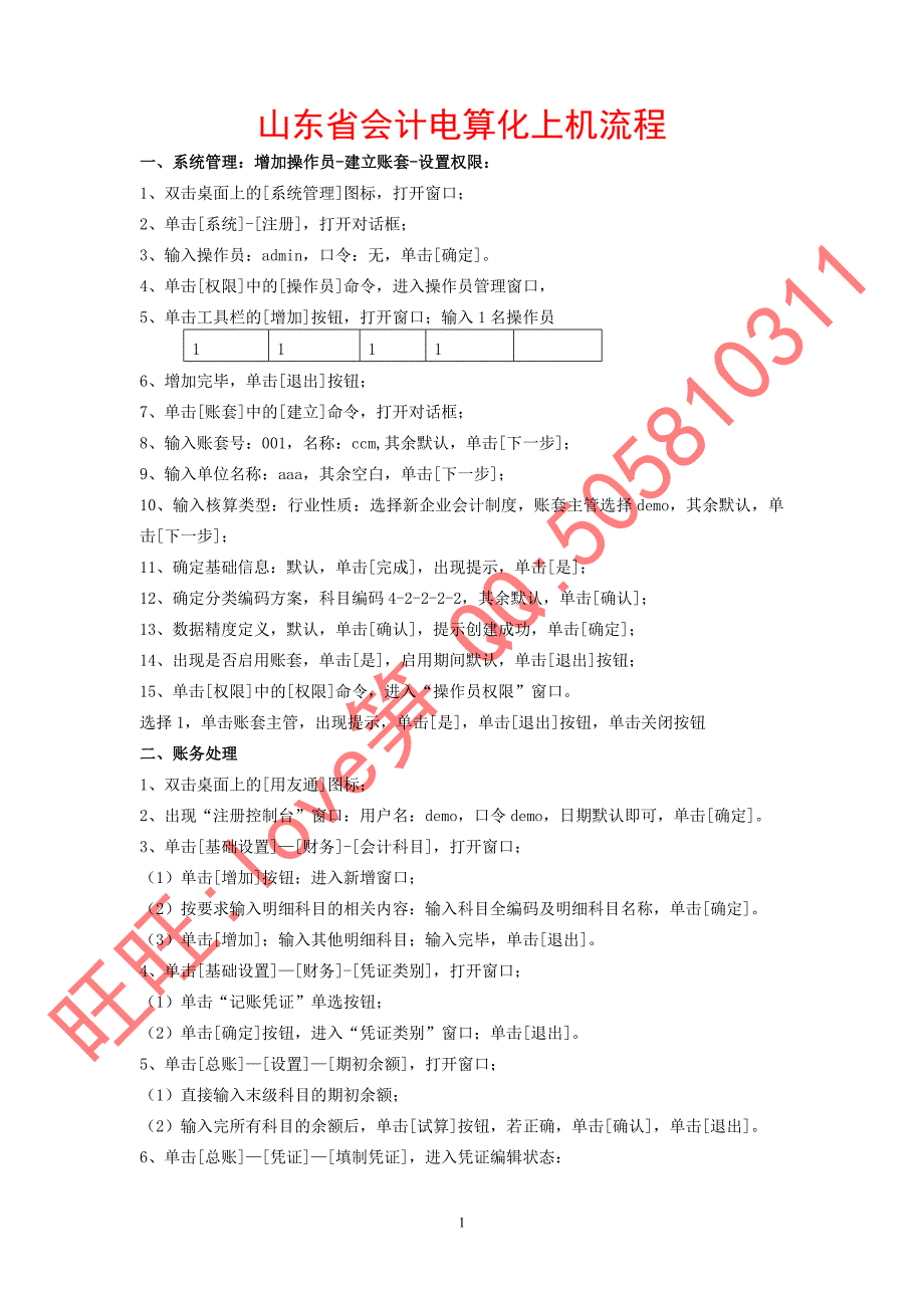 山东会计电算化视频教程+真题+用友通标准版+用友通教育..._第1页