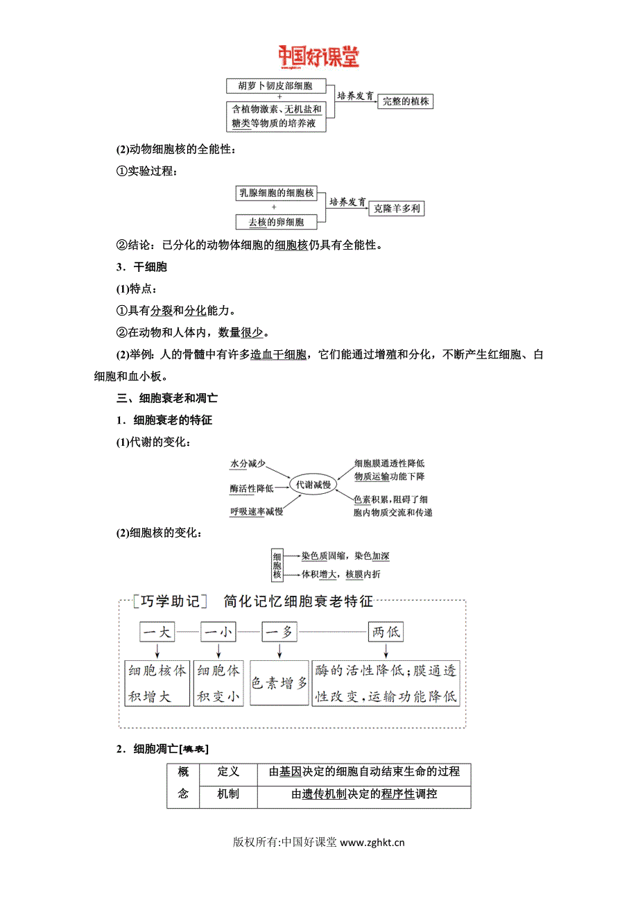 新课标维人教生物必修细胞的分化衰老凋亡和癌变_第2页