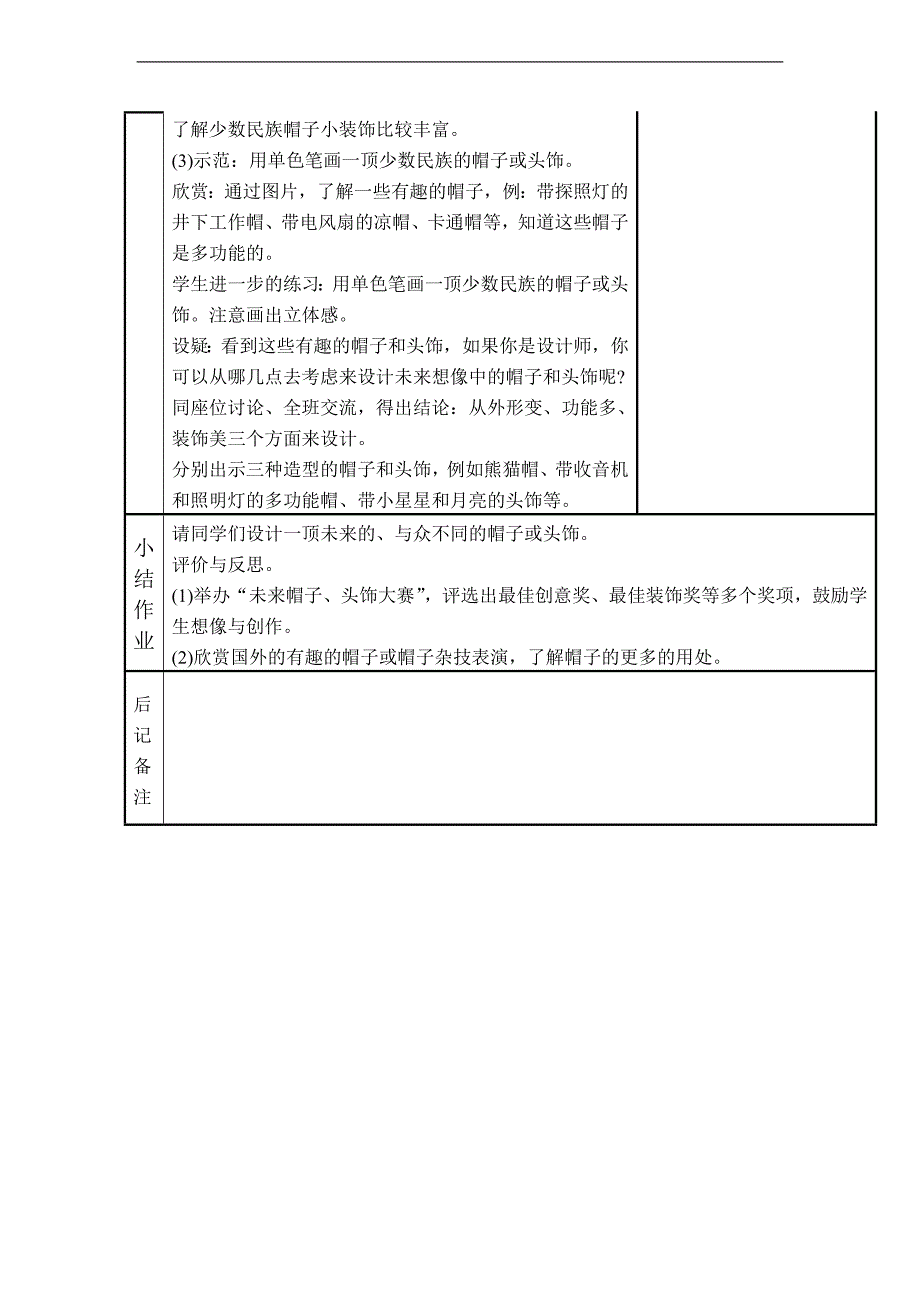 （苏少版）六年级美术下册教案 头饰和帽子（一）_第3页