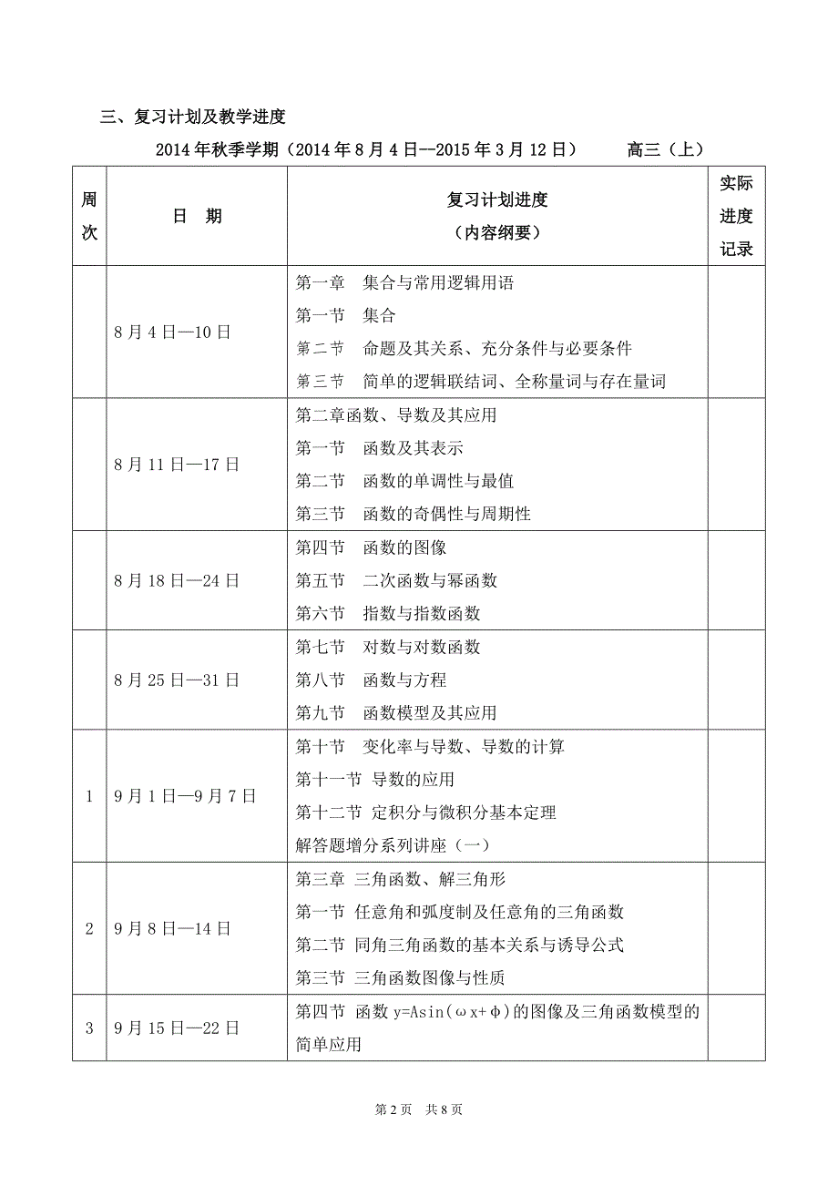 2015届高三数学高考备考工作计划_第2页