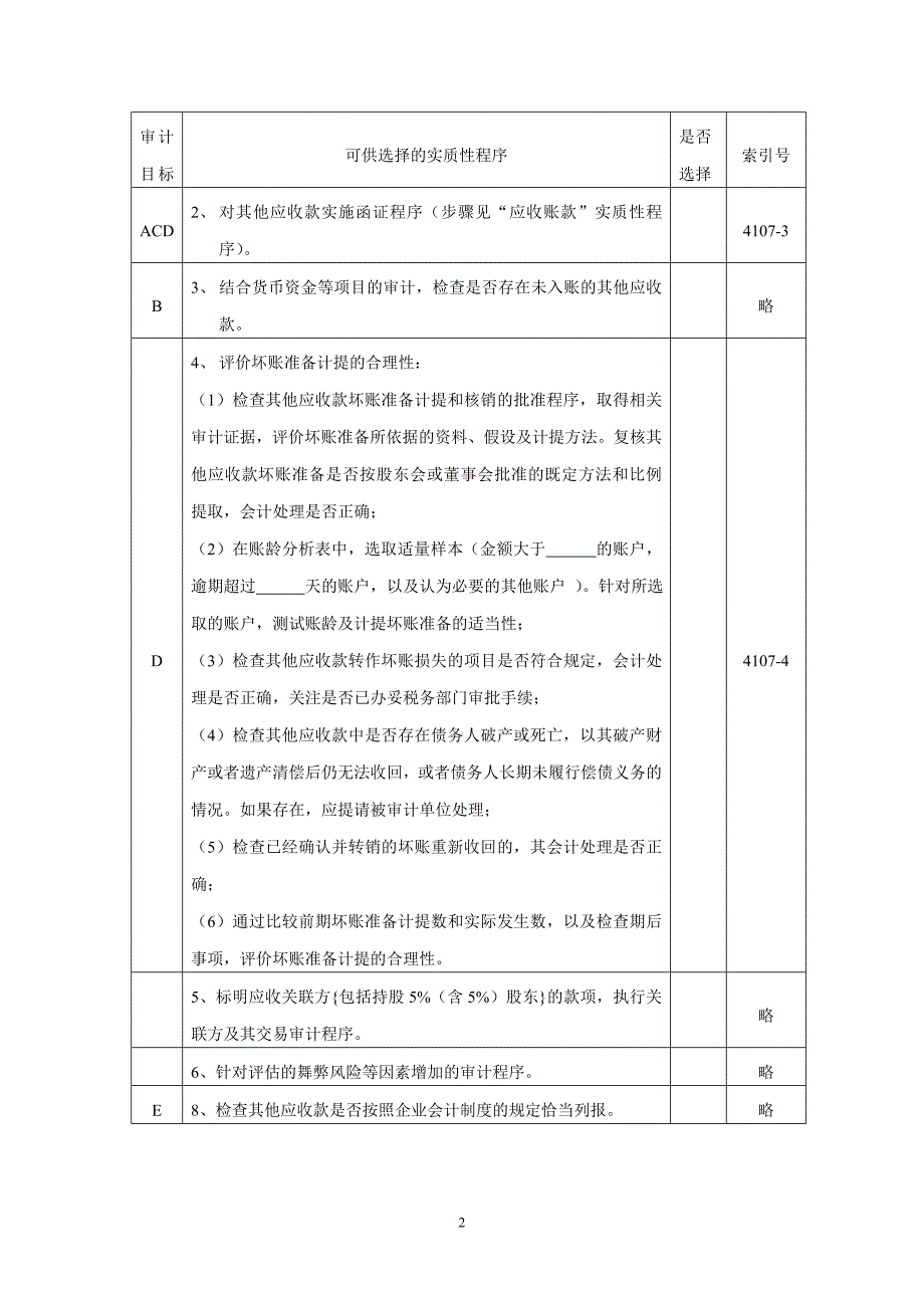 其他应收款实质性程序_第2页