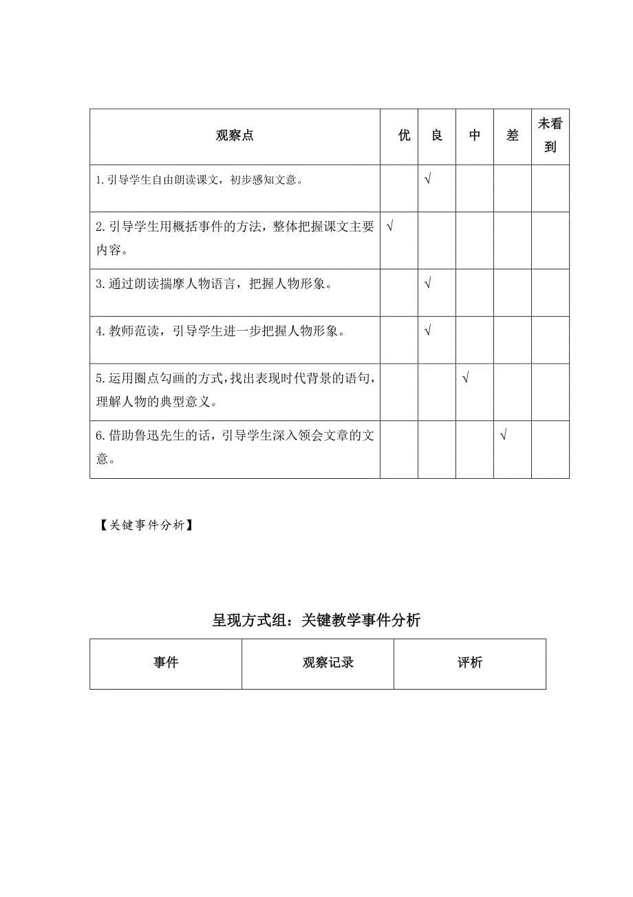 南宁沛鸿民族中学《变色龙》课堂观察分析报告_第5页