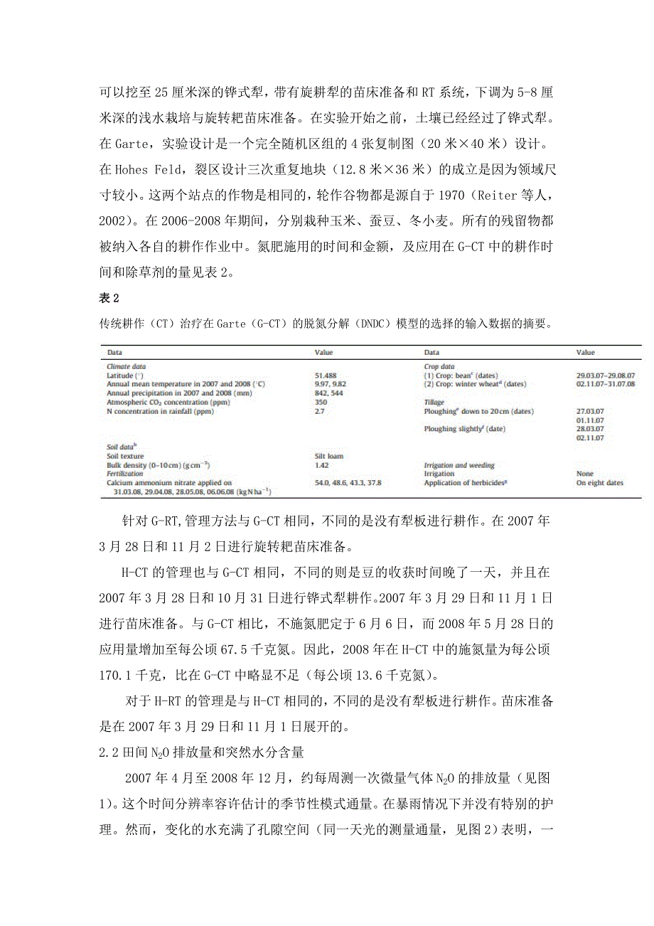 两个长期不同实验性耕作的作物产量及粉质耕地土壤的n2o排放量模型_第4页