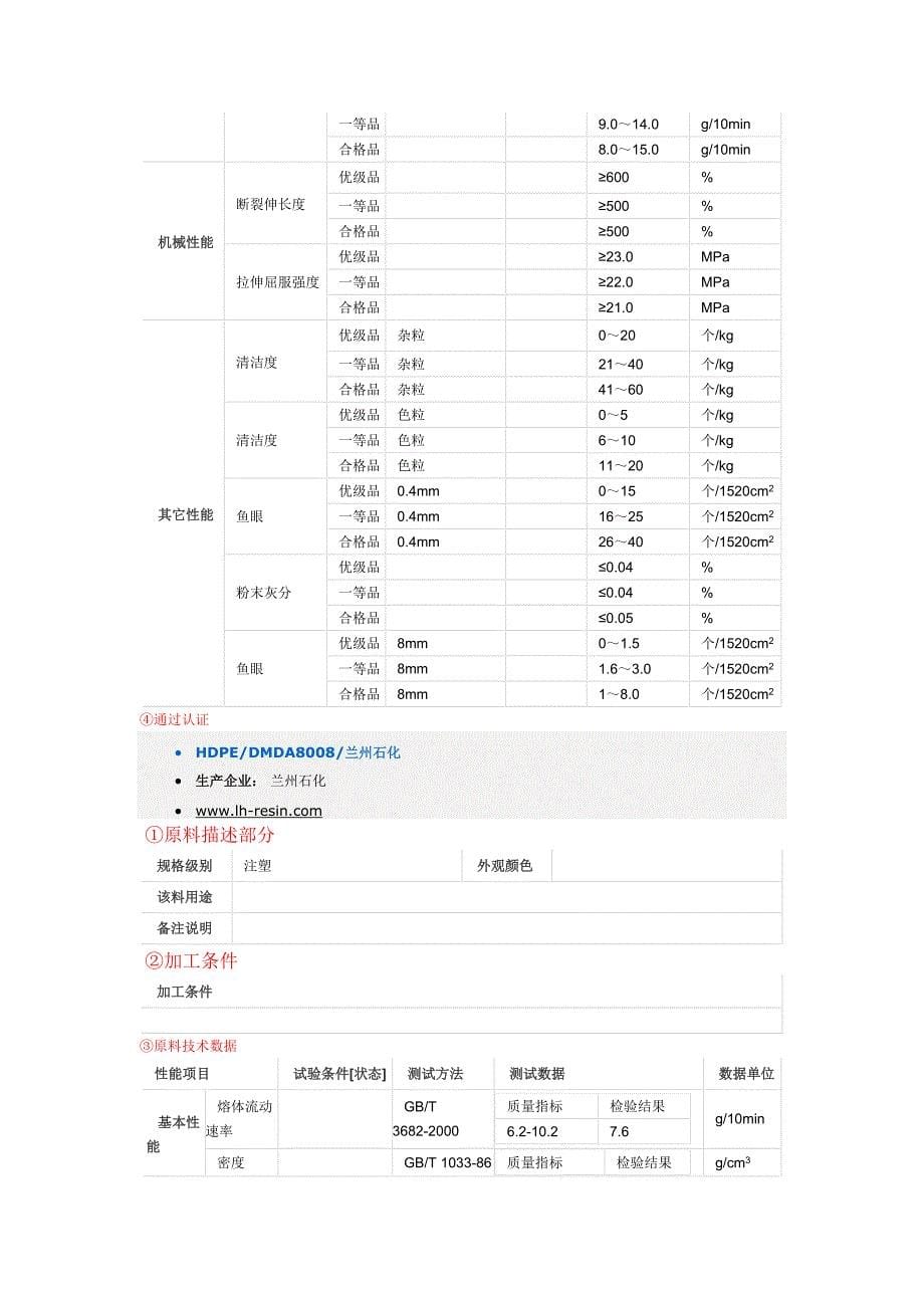 塑料原材料高密度聚乙烯烯种类介绍_第5页