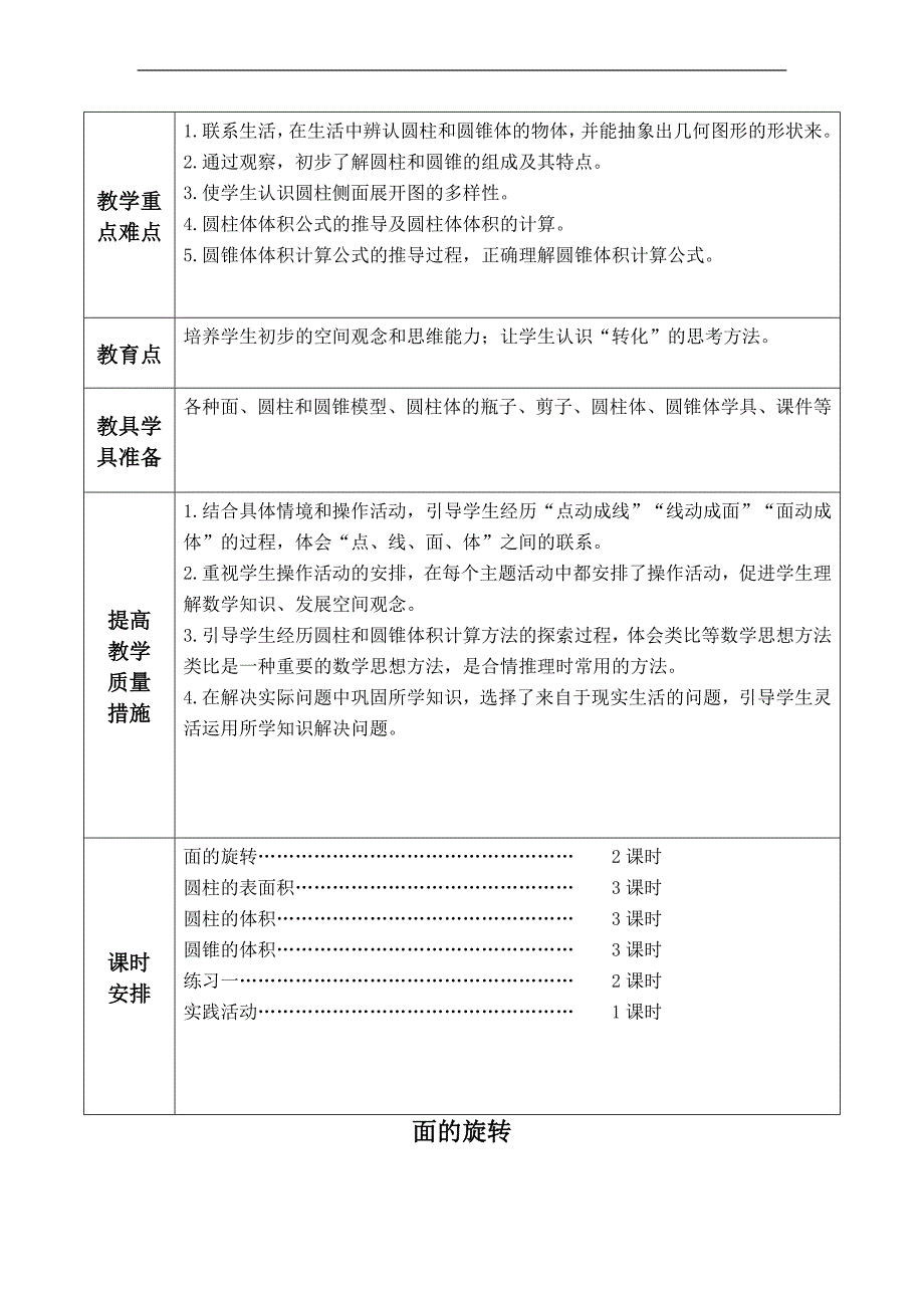 数学：六年级下册教案（北师大版）_第2页