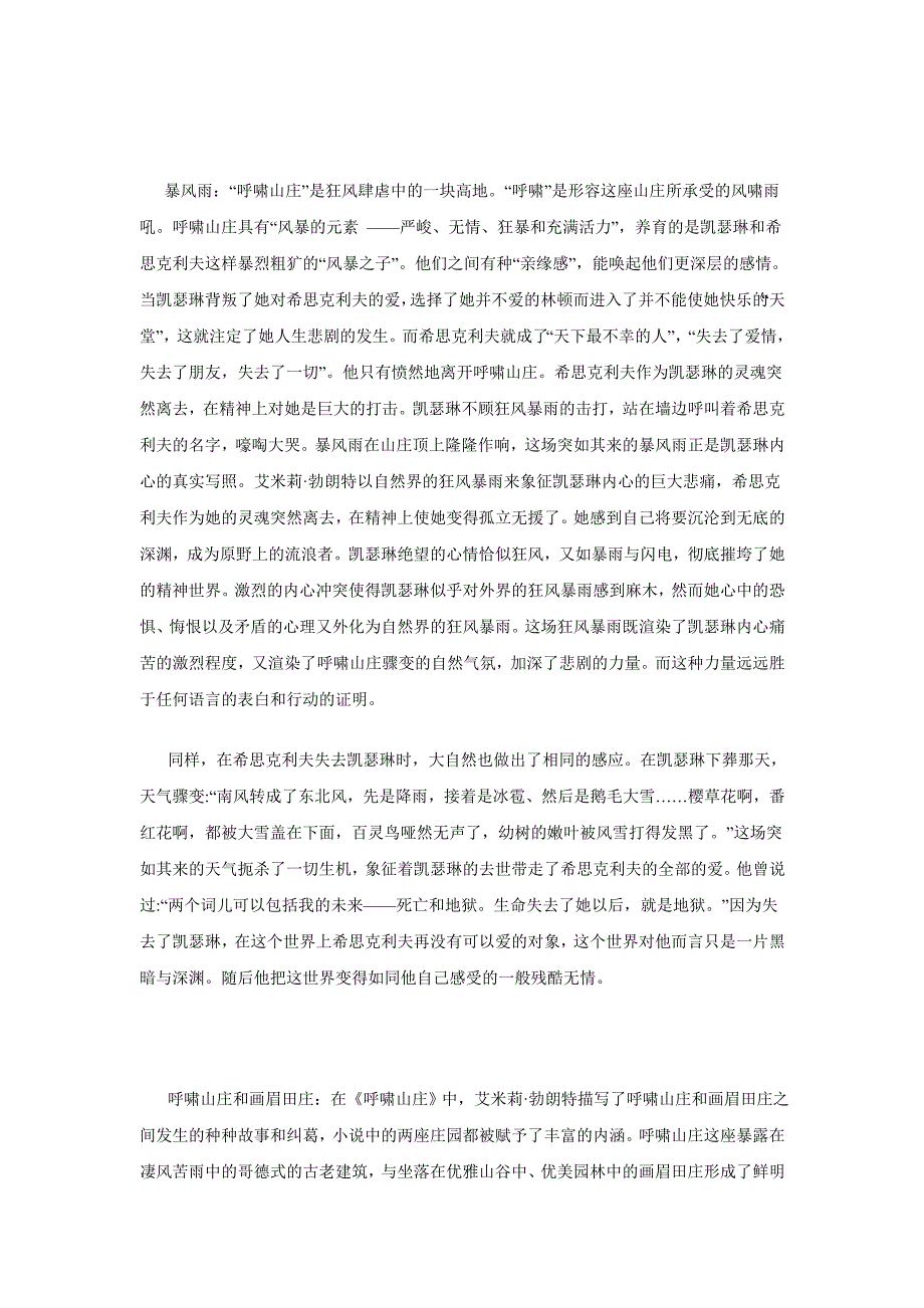 《呼啸山庄》思考题：主题、意象、人物形象、叙事_第4页