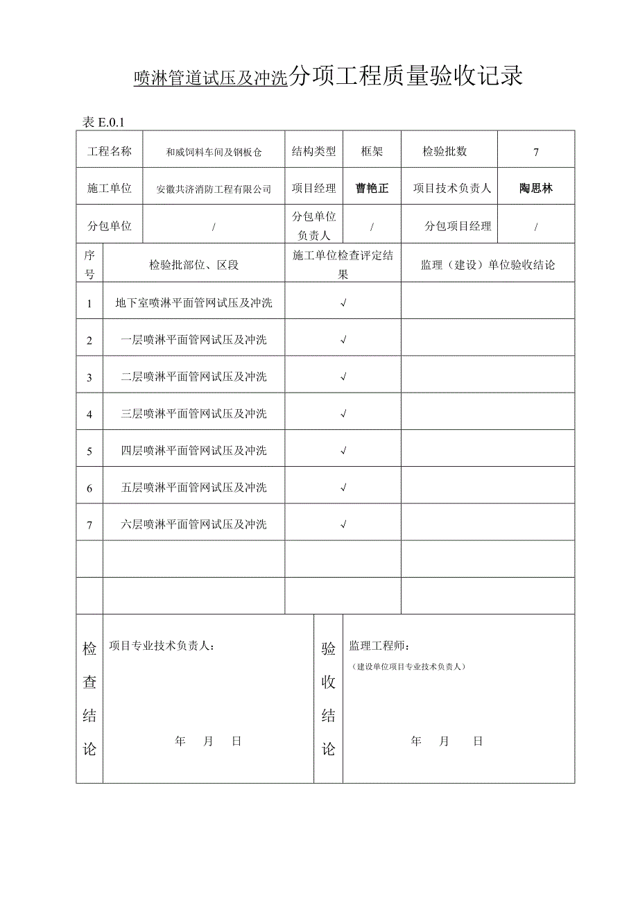 喷淋工程管道安装检验批_第2页