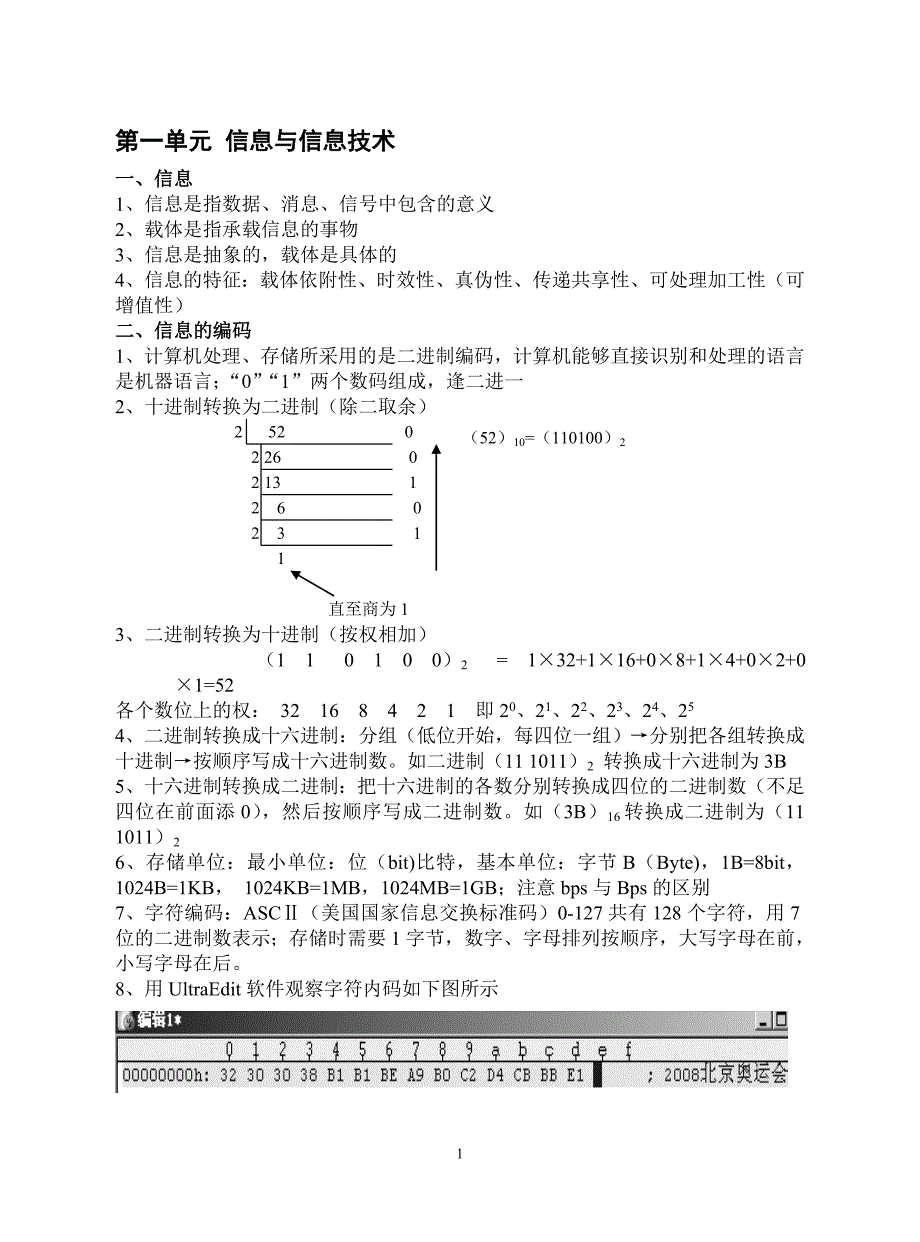 信息技术高考识记知识汇总2_第1页