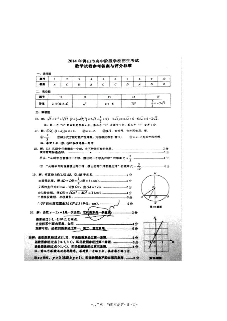 2014年佛山市高中阶段阶段招生考试（没做）_第5页