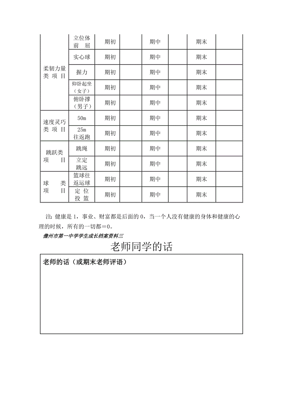 中学生成长档案_第4页