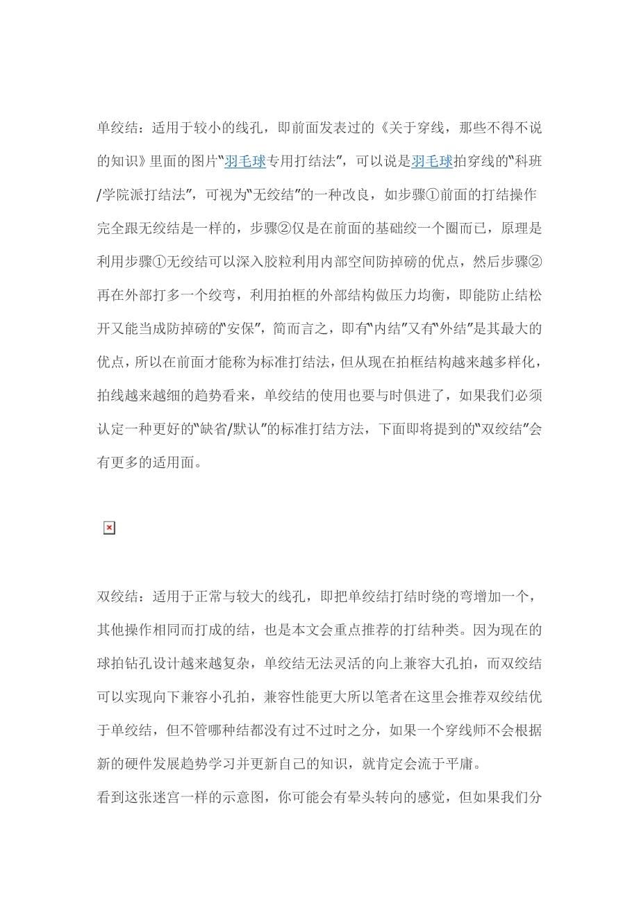 羽毛球拍上拉线的线结及穿线打结_第5页