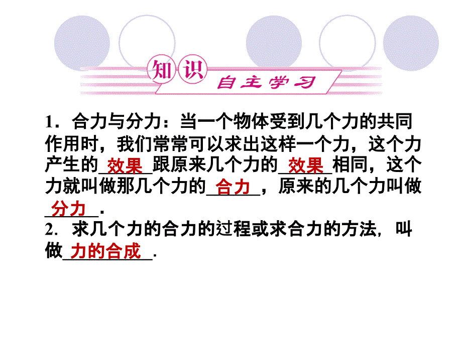 2013年最新高中精品物理教学课件：必修1物理：4.1怎样求合力 课件_第3页