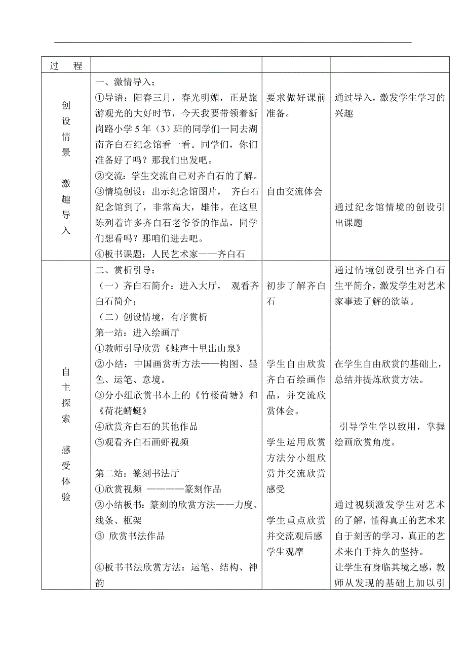 （人美版）五年级美术下册教案 人民的艺术家——齐白石 1_第2页