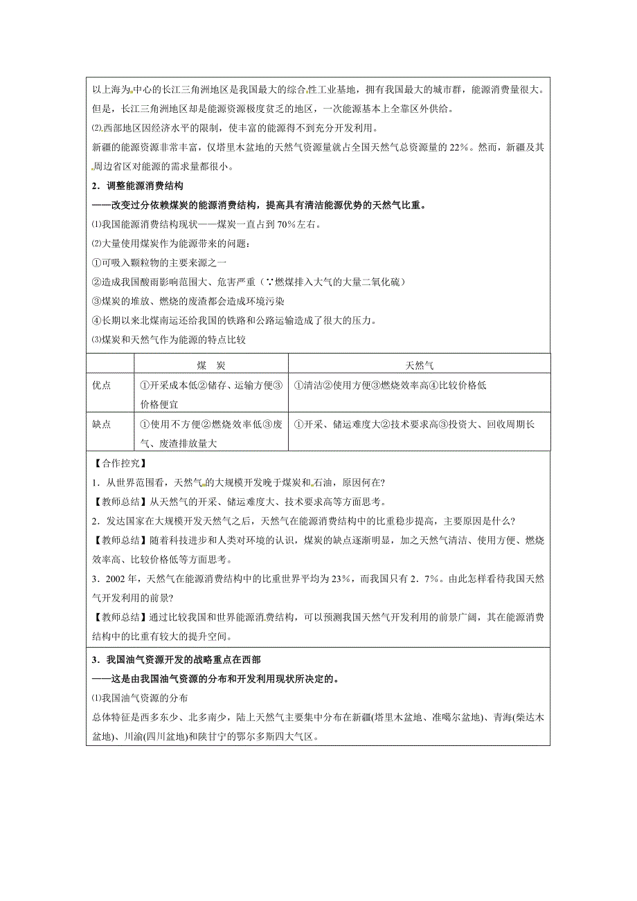 资源的跨区域调配(地理科高二教案)_第2页