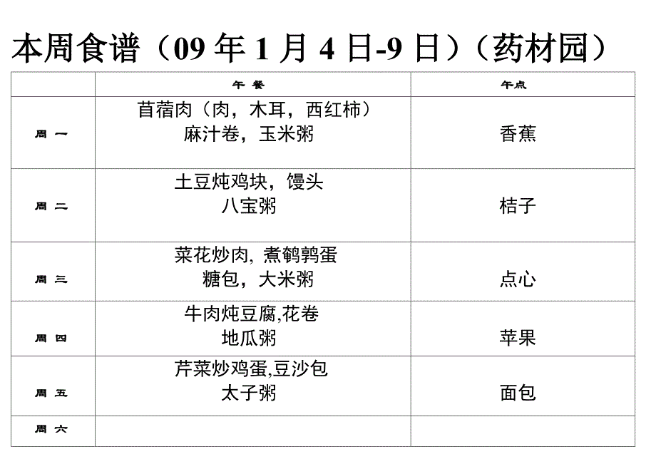 一周食谱(2010-1.4-9)(药材园)_第2页