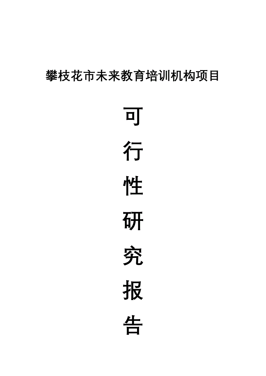 攀枝花市未来培训机构项目可行性研究报告__第1页