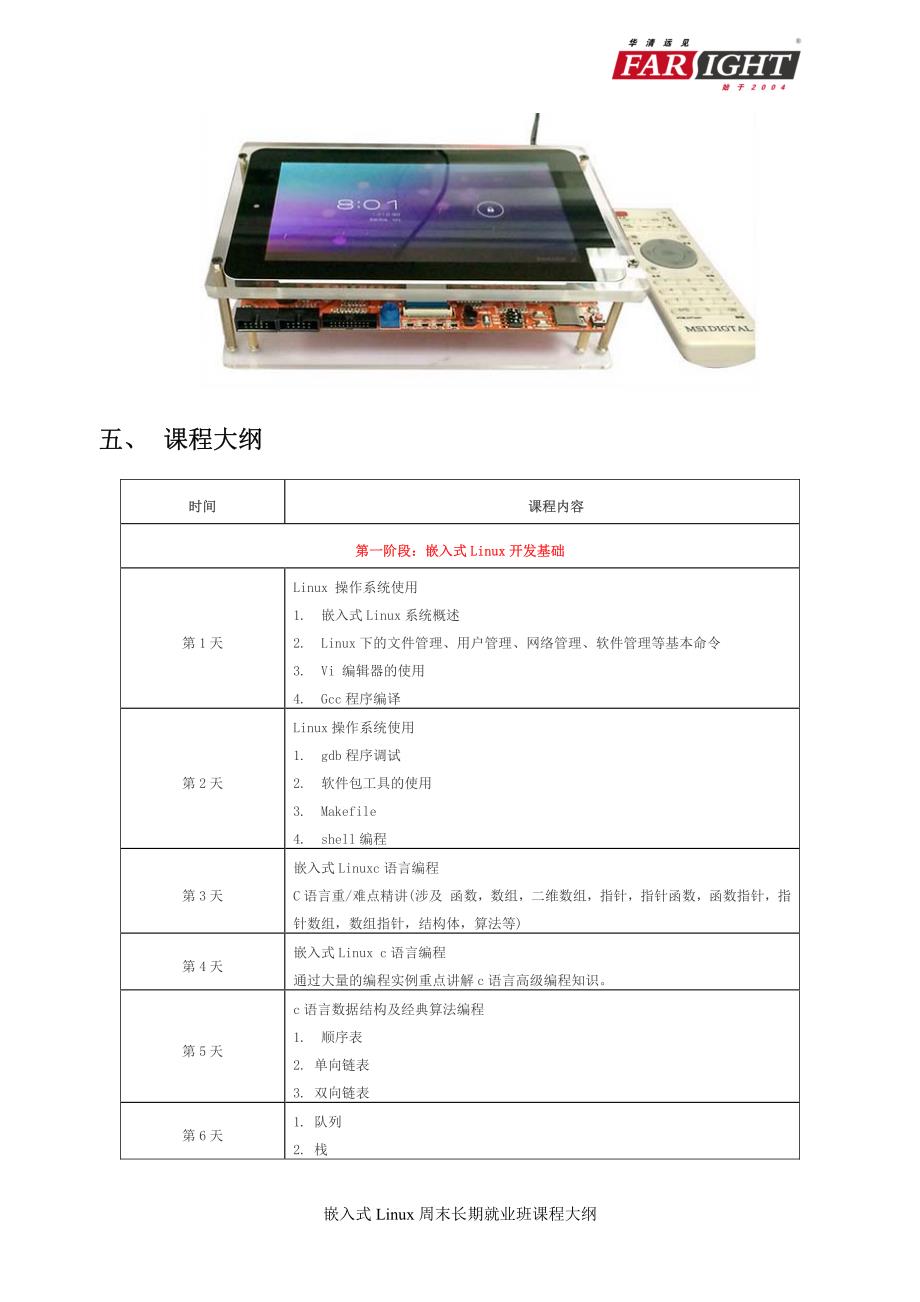 嵌入式Linux周末长期就业班课程大纲_第3页