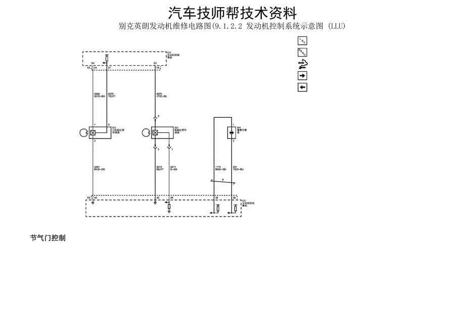 别克英朗发动机维修电路图(9.1.2.2 发动机控制系统示意图 (llu)_第5页