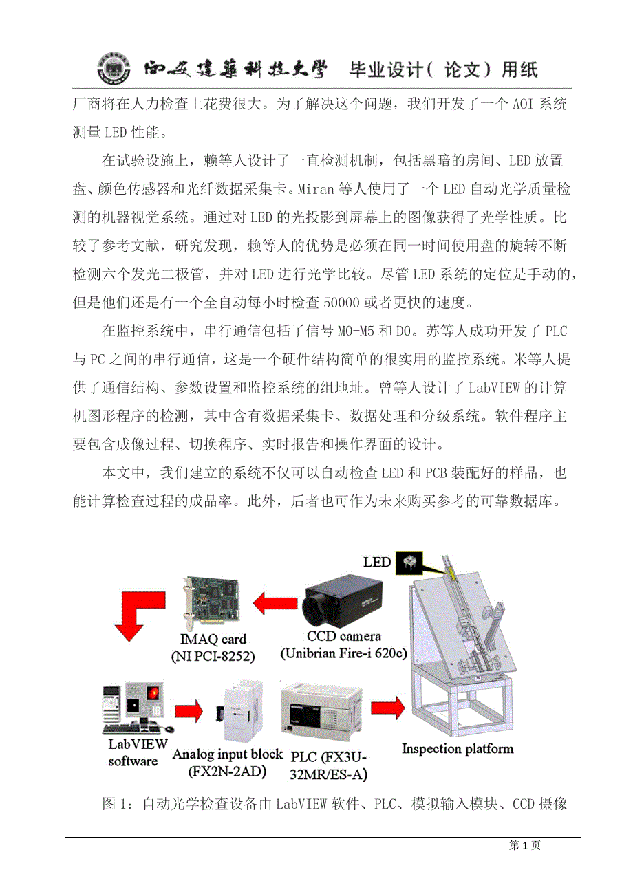 图形自动光学检验管理控制的led性能试验毕业论文_第2页
