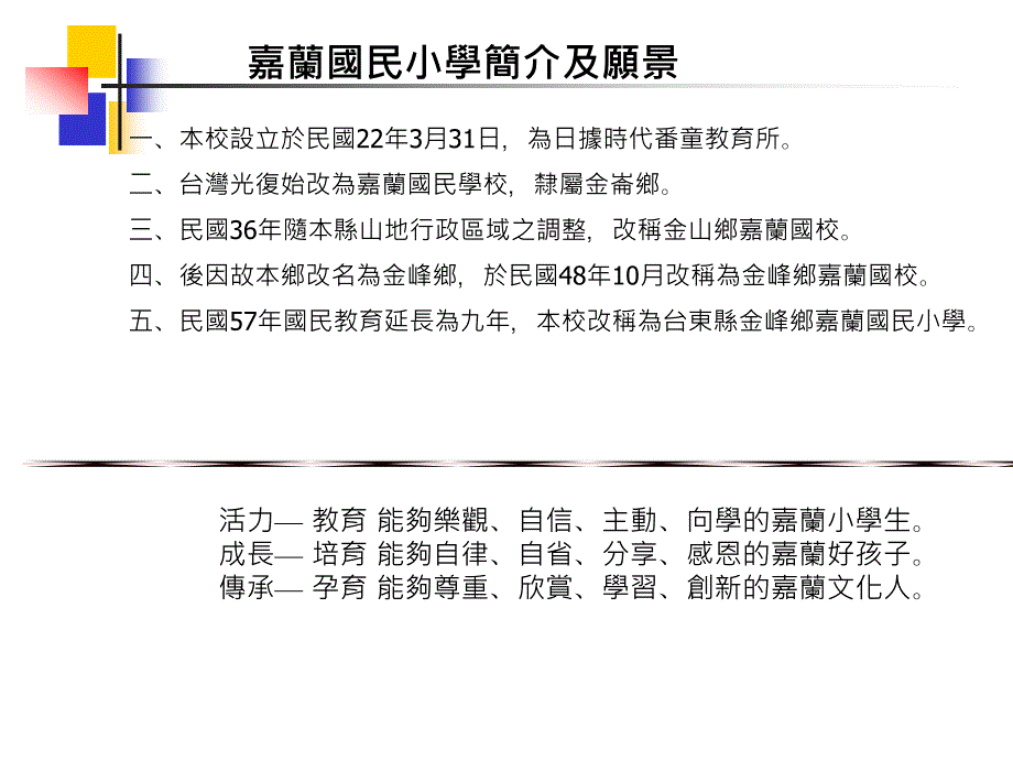 嘉兰国民小学简介及愿景_第1页