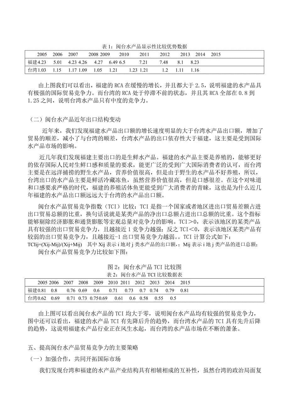 闽台水产品竞争力问题研究(,修改)_第5页