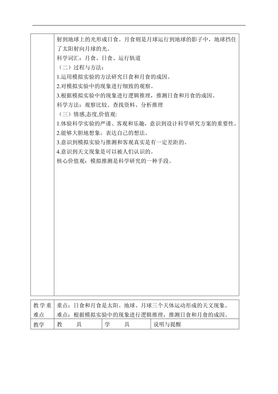 （教科版）六年级科学下册教案 日食和月食 4_第2页