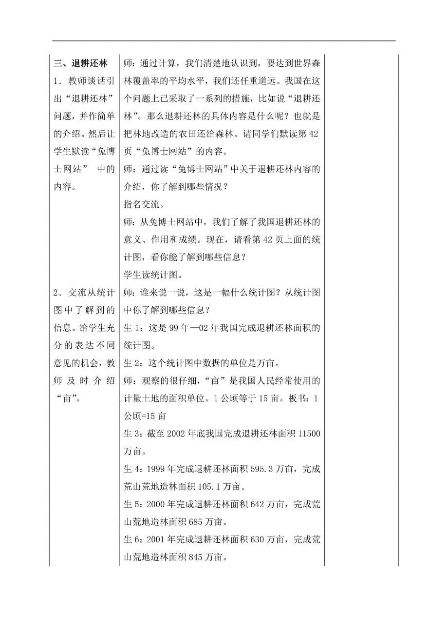 （冀教版）六年级数学上册教案 植树造林问题_第5页