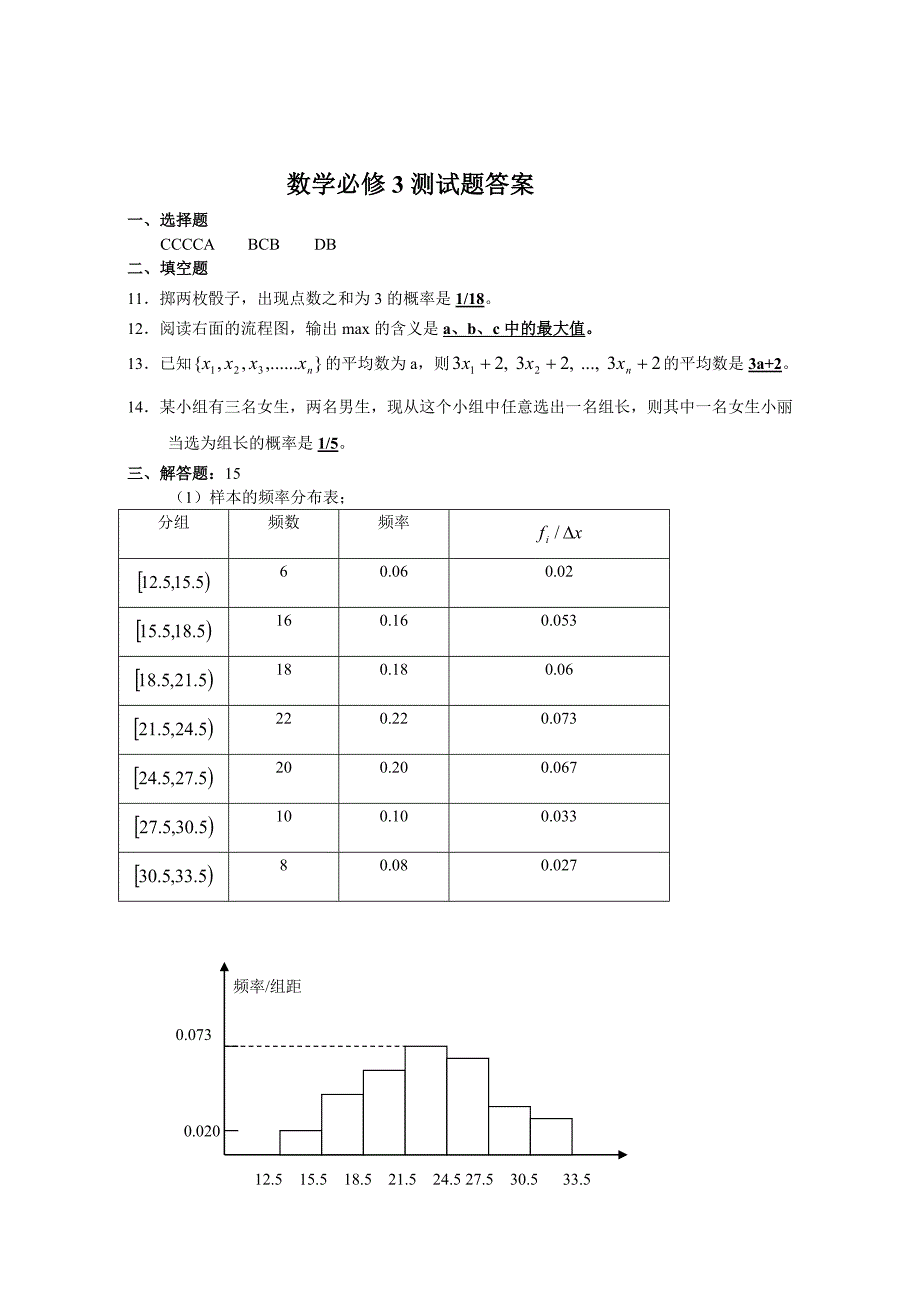 人教A版高中数学必修3测试试题【含答案解析】_第4页