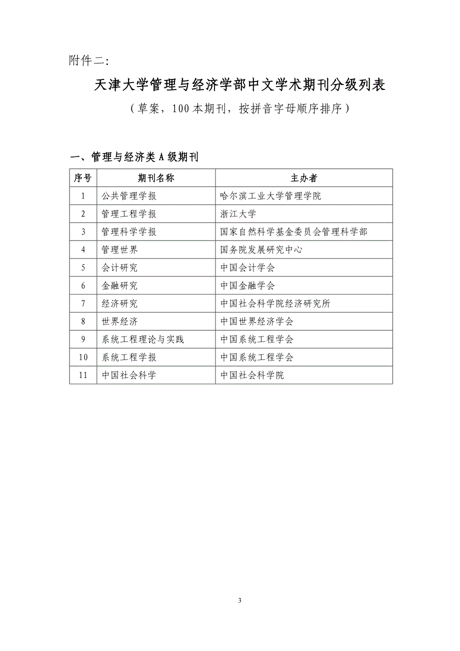 天津大学管理与经济学部关于国际期刊分级的建议原则_第3页