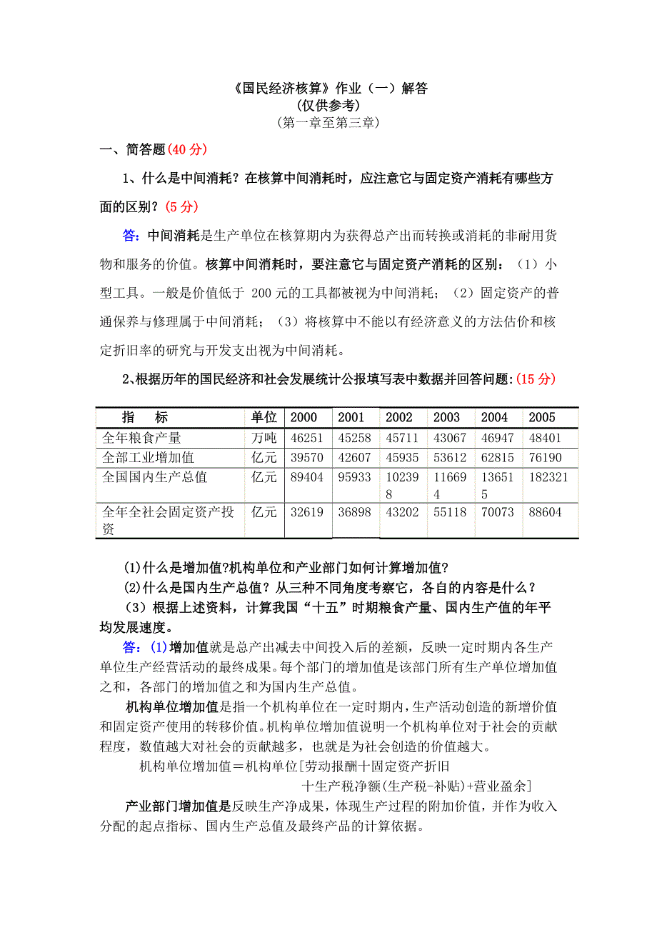 国民经济核算作业答案_第1页