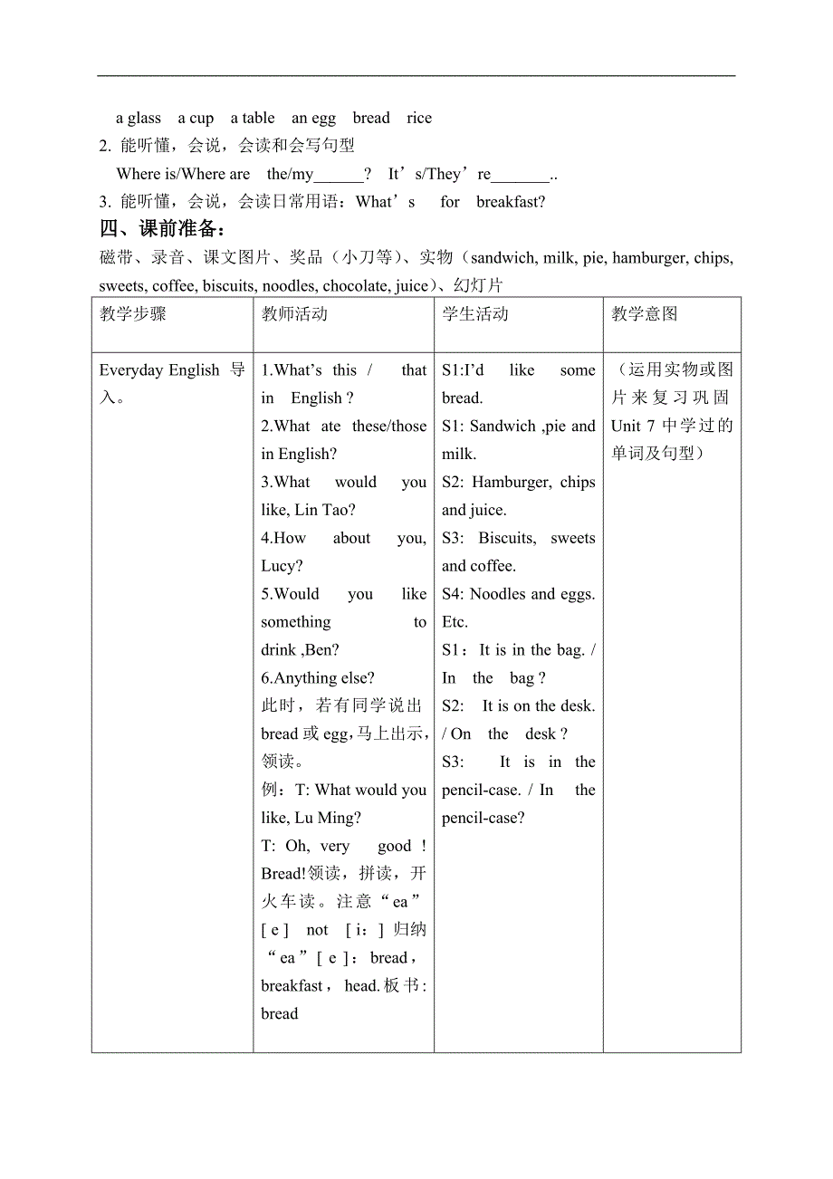 （苏教牛津版）四年级英语下册教案 Unit 9(3)_第2页