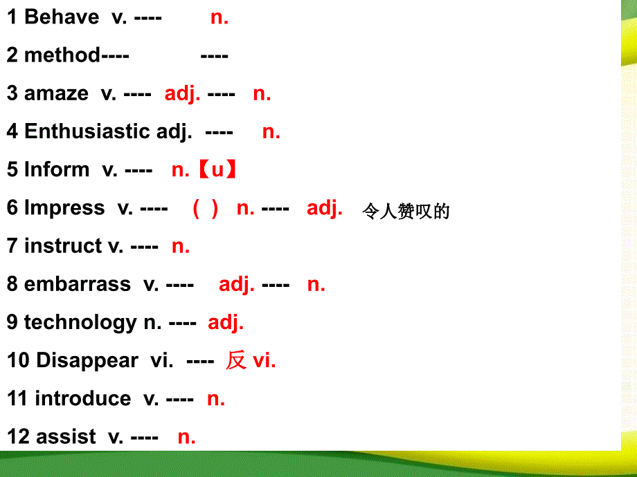 book1Module12015高三一轮词汇词组句型讲解_第3页