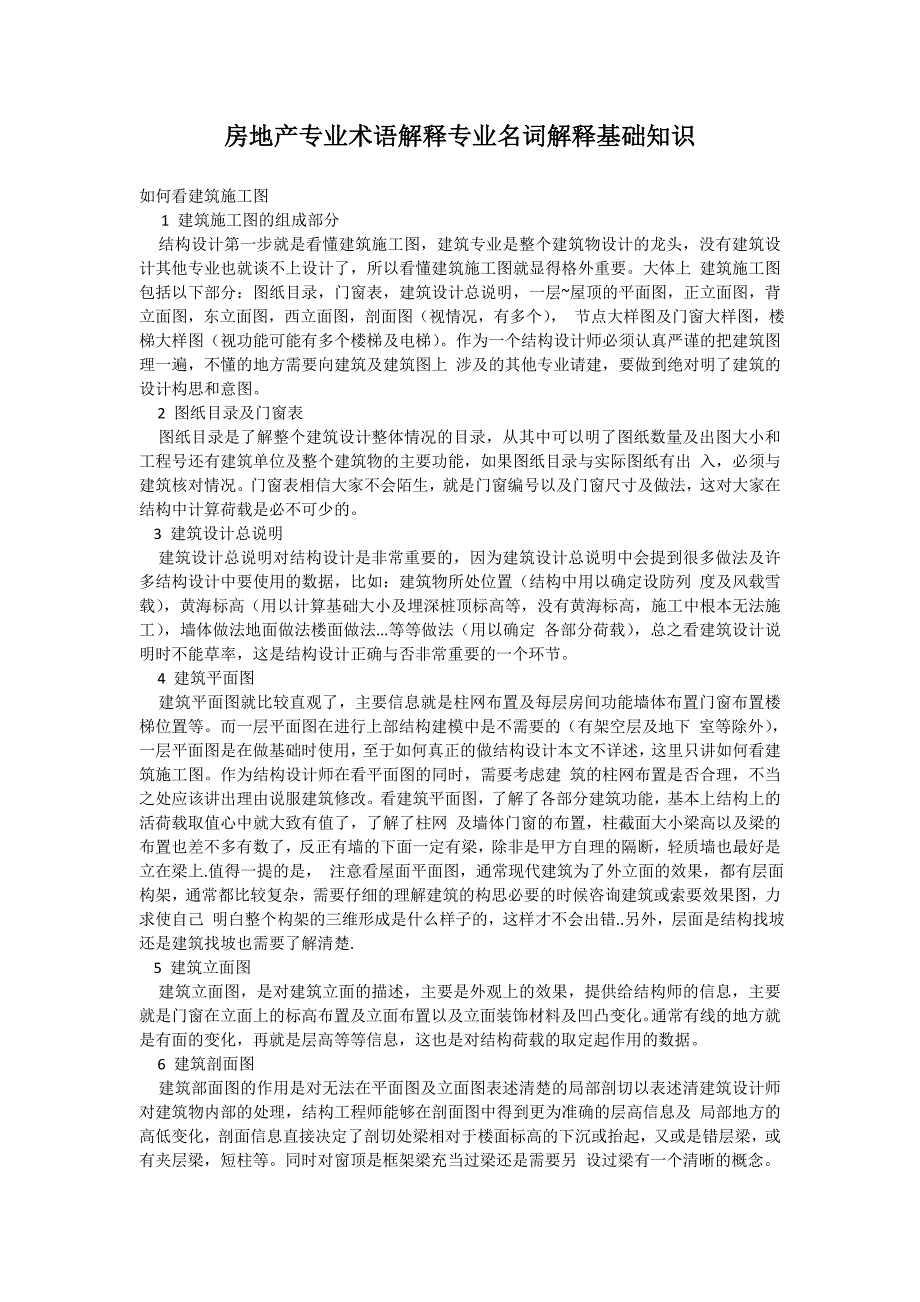 房地产专业术语及专业名词解释大全_第1页