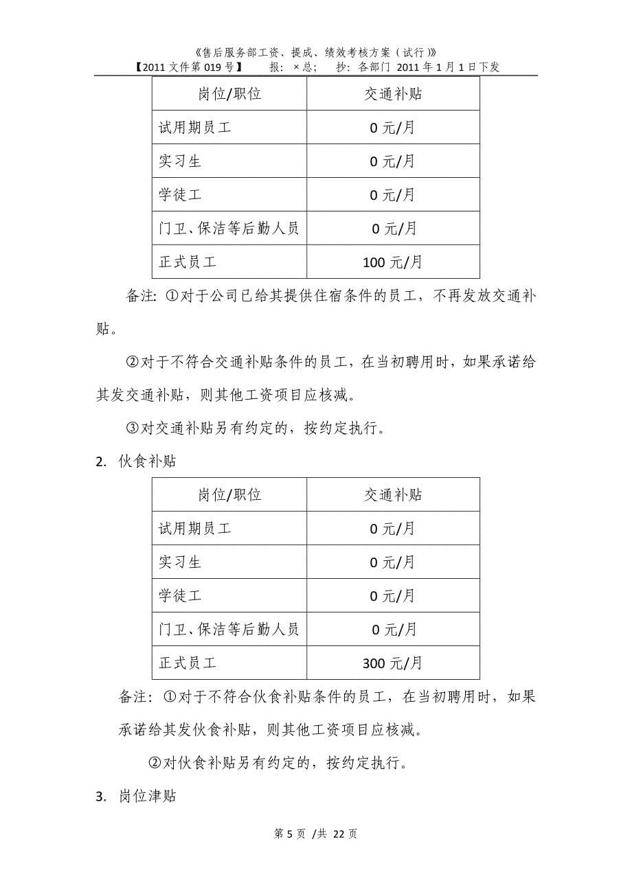 工资、奖金提成及绩效考核管理方案(汽车4s店文档)_第5页