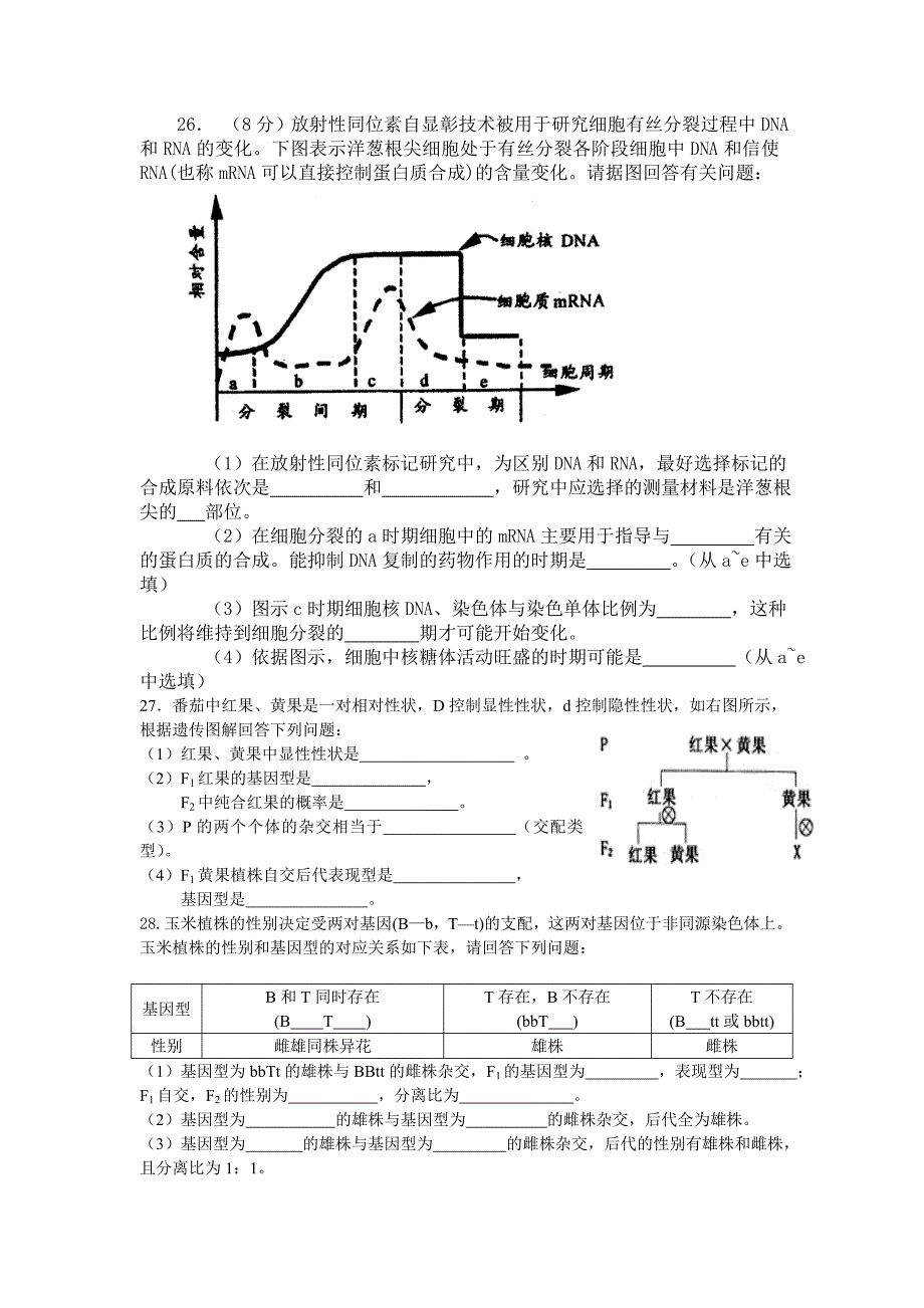 高中生物月考B卷_第4页