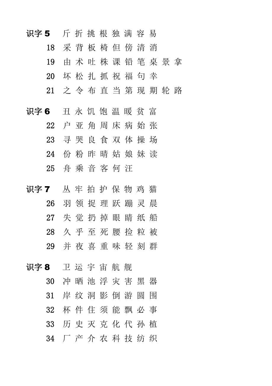 小学语文第三册生字表_第5页