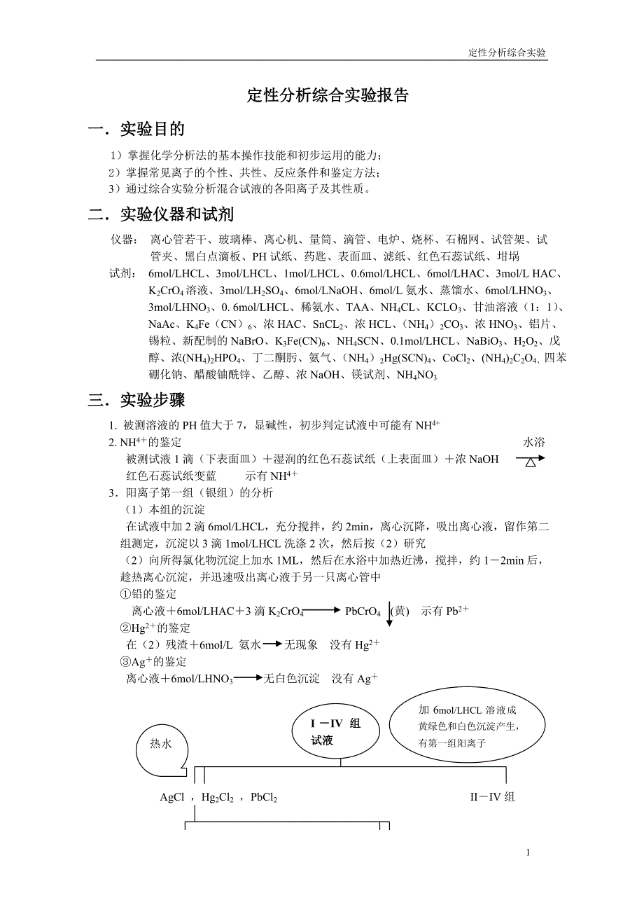 定性分析综合实验报告_第1页