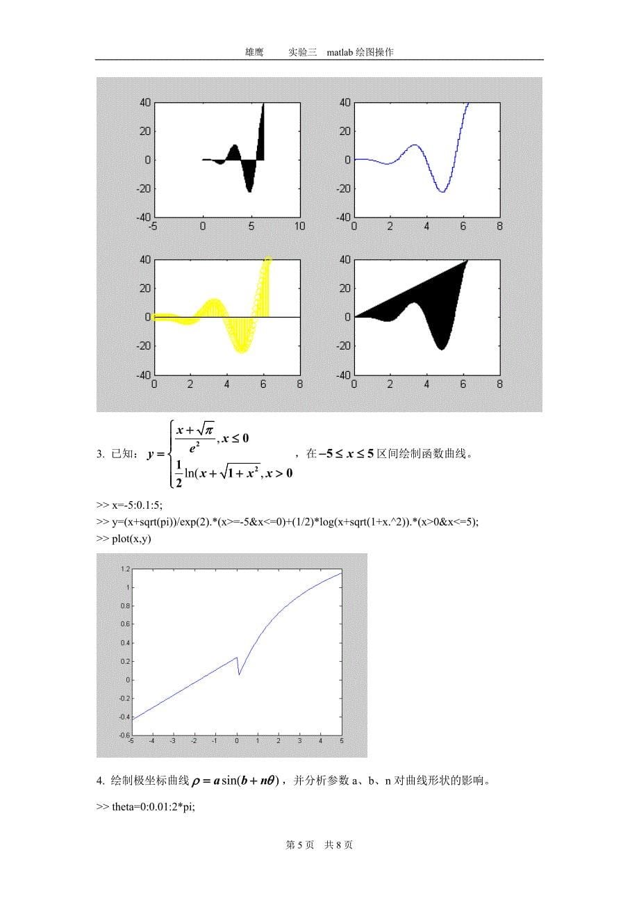 实验2  matlab绘图操作_第5页