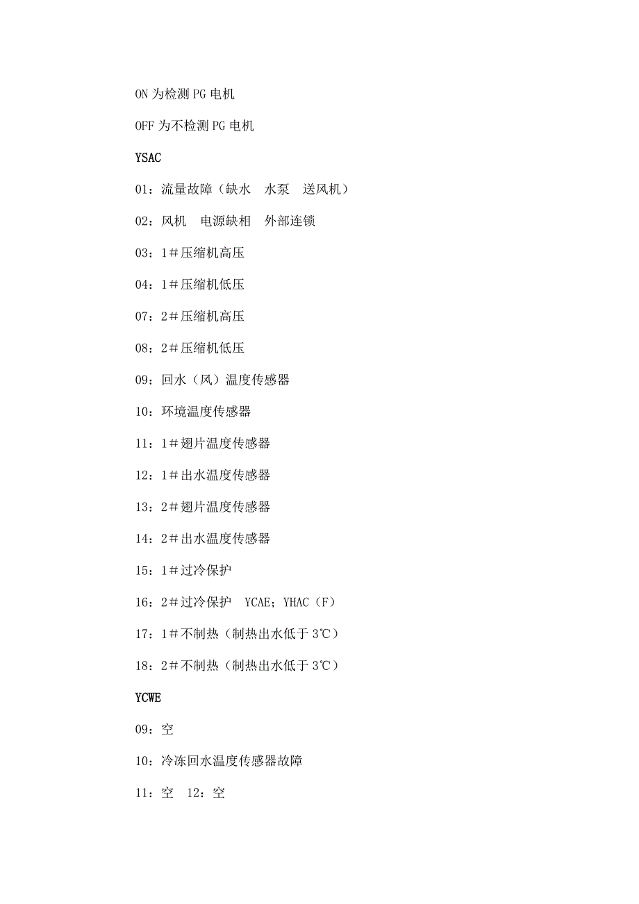 约克中央空调故障代码_第4页